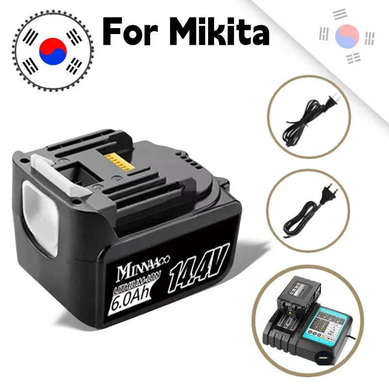 

14.4V 6000mAh Replacement Lithium Battery for Makita BL1430 LXT200 BL1415 194558-0 194559-8 194066-1 With LED Charger