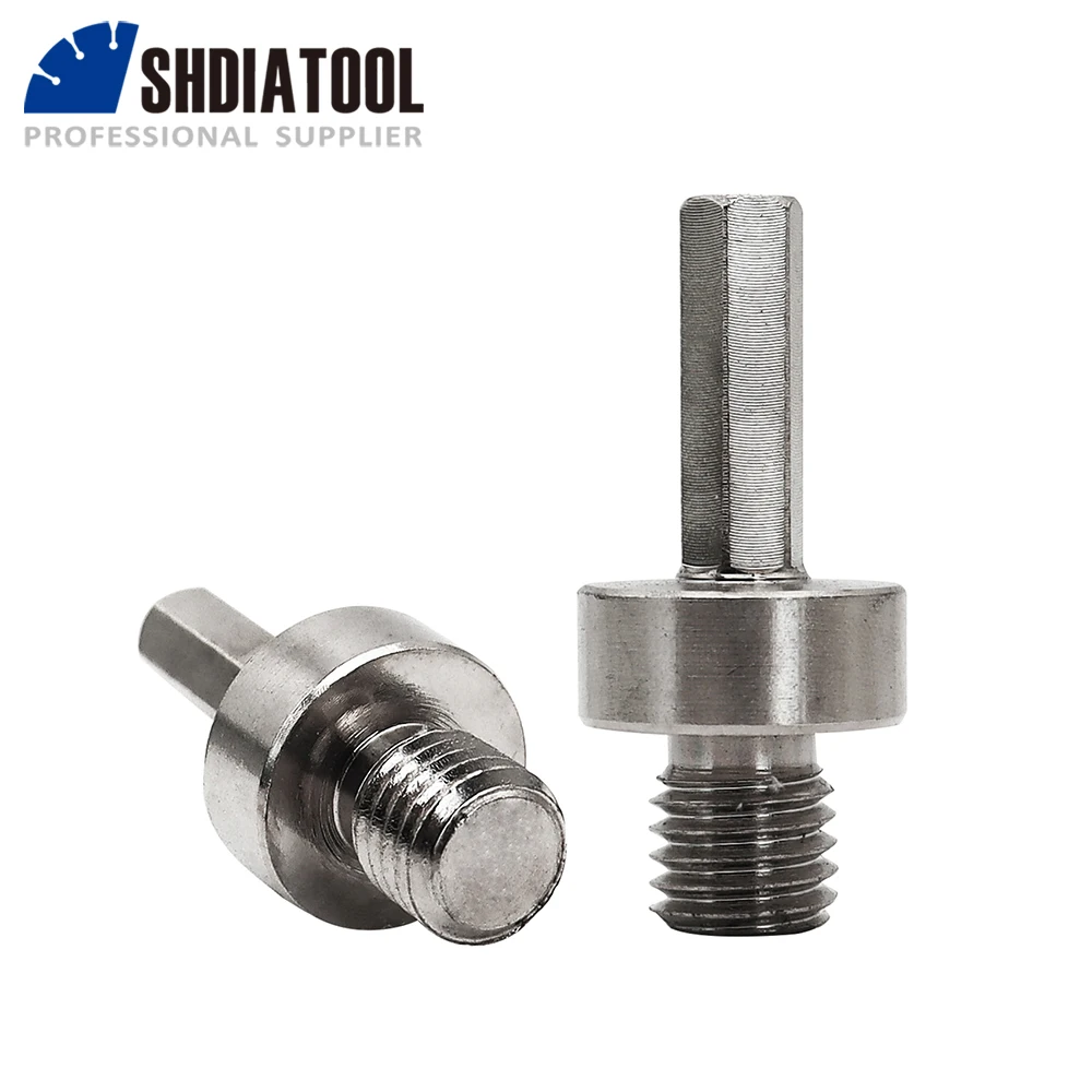 

SHDIATOOL 2Pcs Thread Adapter Converter M14 Thread To 3/8 Hexagon Shank For M14Core Bits Fitted On Hand Drill Electric Drill