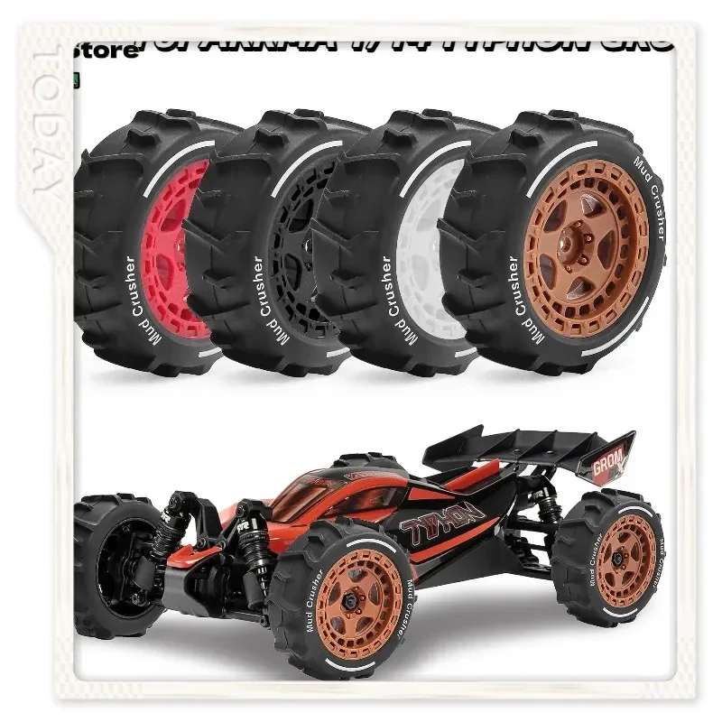

ARRMA 1/14 TYPHON GROM RC Buggy Replacement Wheels Mud Crusher Tires Sand Snow Mud Terrain Off Road For RC Race Cars