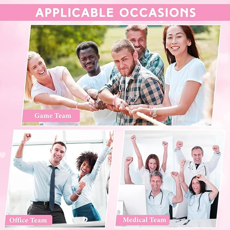 SCLS 100 Uds. Pulseras elásticas de silicona de Color sólido en blanco elásticas para hombres, mujeres, adolescentes, regalos, estudiantes, suministros deportivos para fiestas