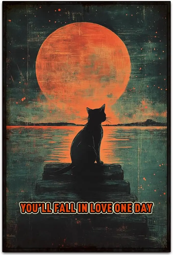 Original Vintage Design Wall Art Print Poster,You;ll Fall in Love One Day, Funny Retro Classic Art Wall Decoration, Garage Bar T