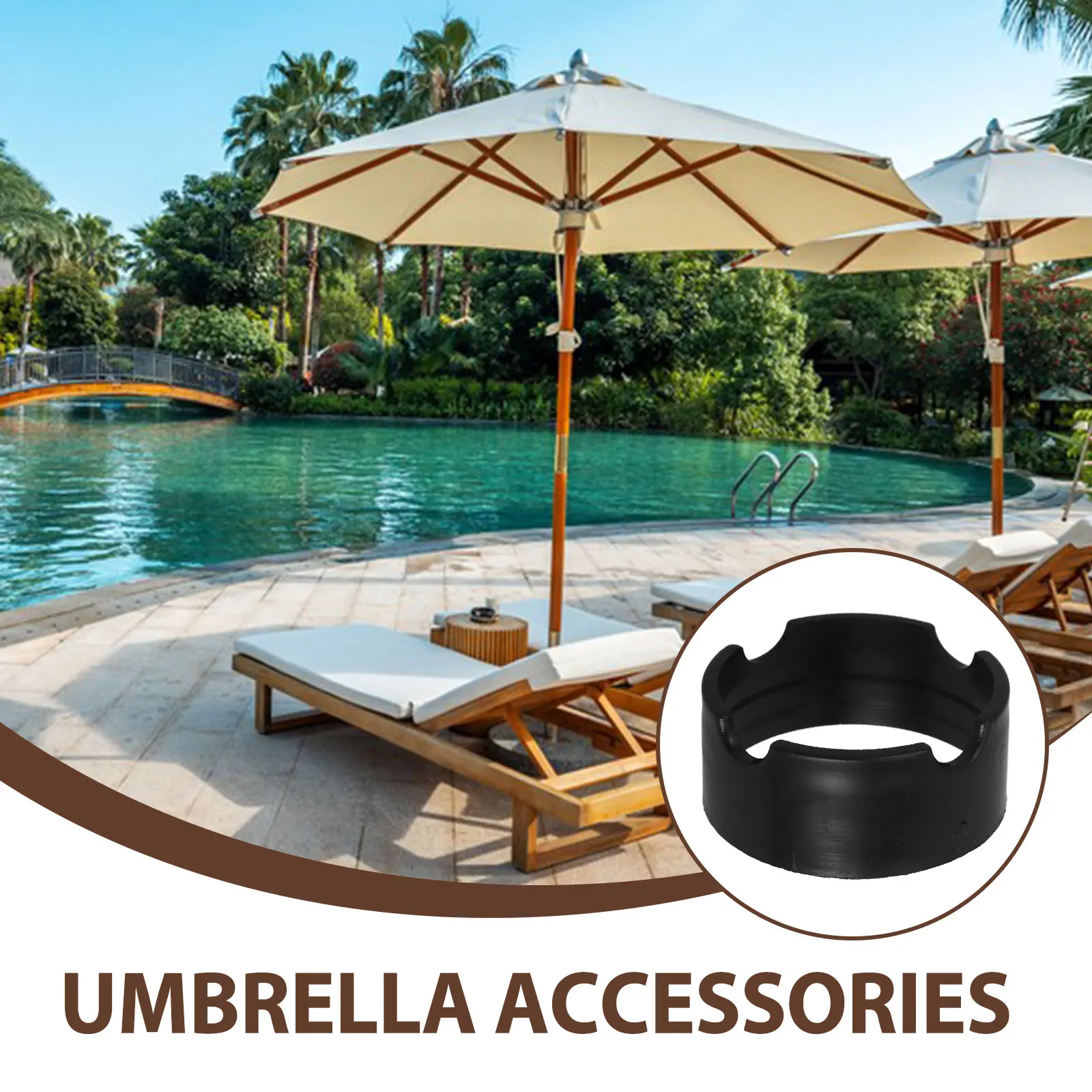 

1pc Outdoor Patio Base Sleeve Heavy Duty Stand Deck Patio Umbrella Holder Clamps Durable Fits Models Prevents Tipping