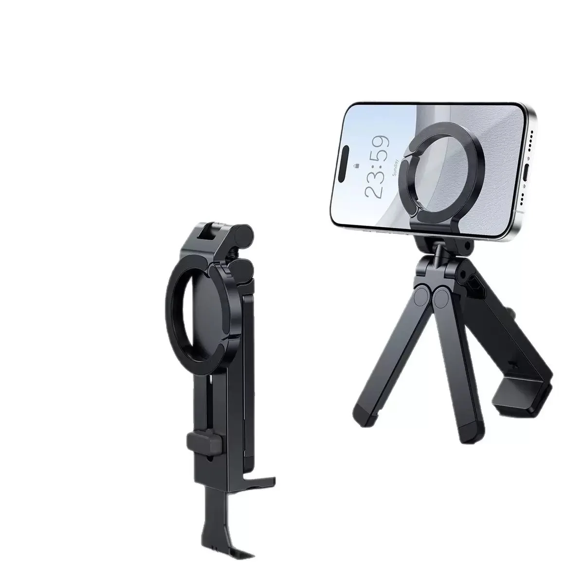 New magnetic phone holder, desktop clip holder, tripod, rotating outdoor travel mountaineering portable desktop holder view 5