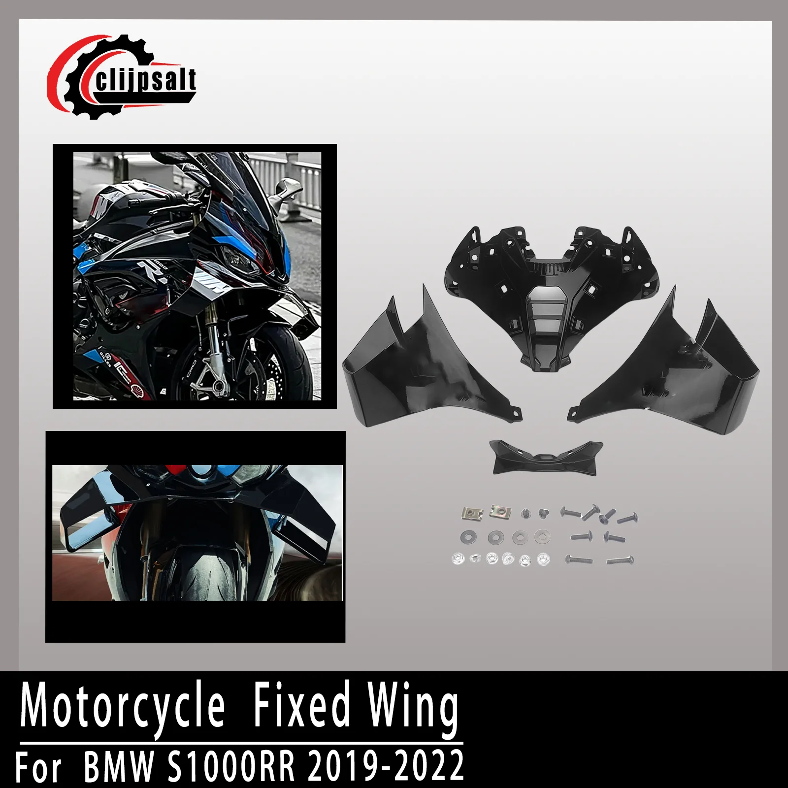 

Motorcycle Fixed Wing for BMW S1000RR 2019 2020 2021 2022 2023 2024 Motorcycle Fixed Airfoil Fairing Front Air Spoiler Airfoils