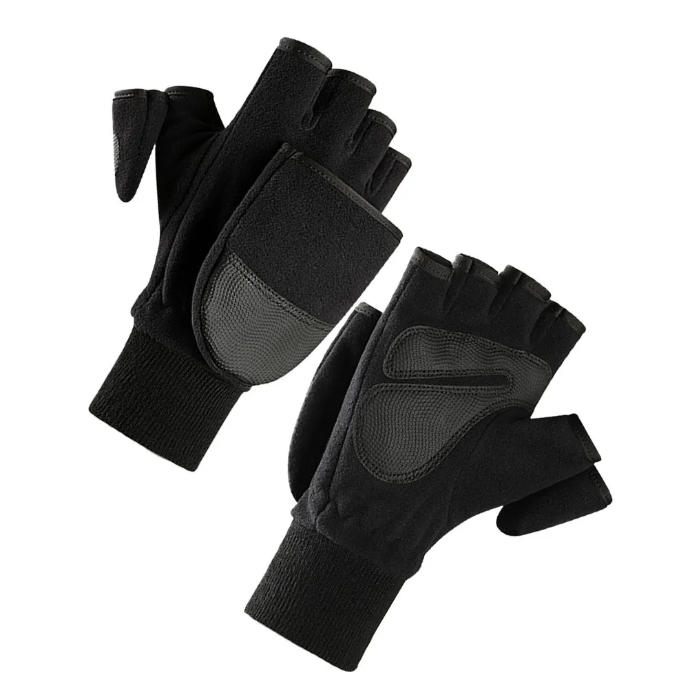 

Warm For Men Thick Fleece Winter Half Finger Wrist Support Anti-Slip Palm Outdoor Sports Riding Training Gear Gloves For
