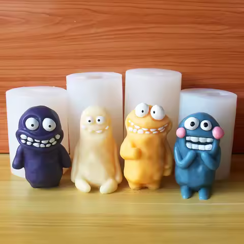 Children's Day Gifts Earth Monster Handmade Candle Mold Home Decoration Silicone Mould Funny Decompression Halloween entertainme