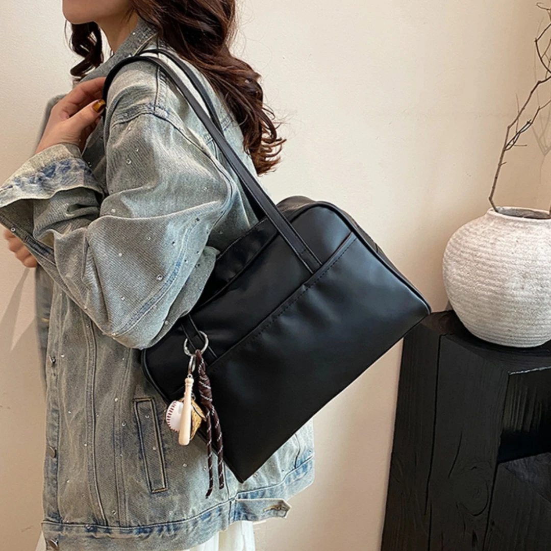 

Кожаная сумка через плечо в стиле ретро для женщин, универсальная винтажная сумка на плечо, повседневная дорожная сумка, сумка-тоут для поездок на работу