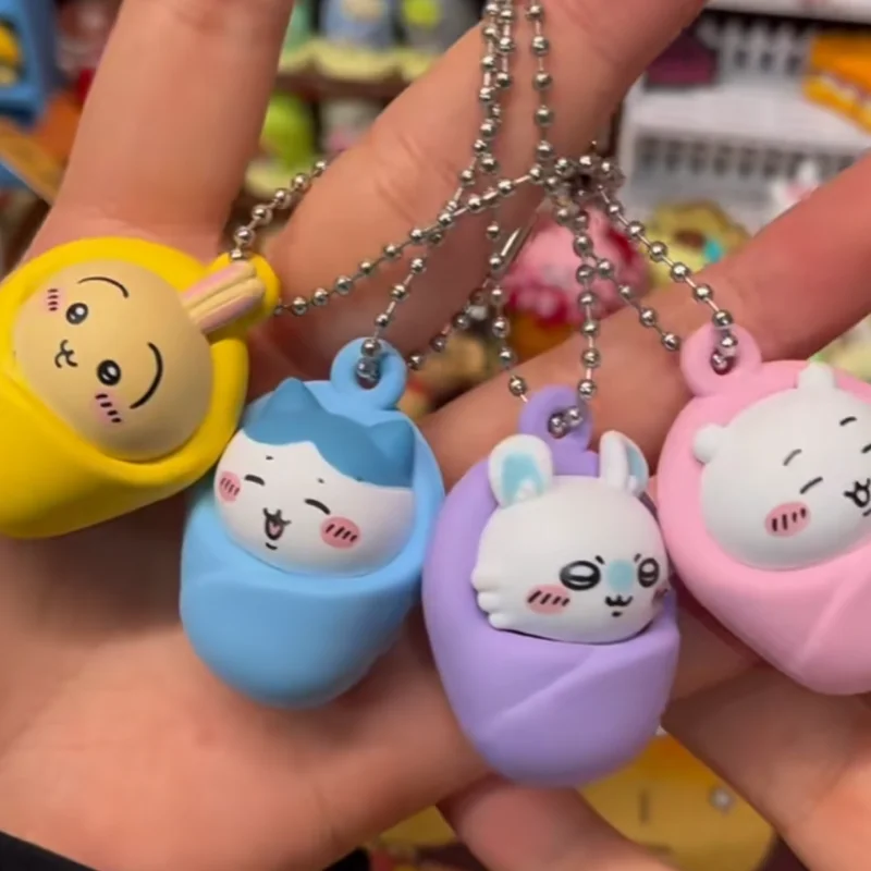 

Bandai Namco Chiikawa Gashapon Swaddle Pendant Mini Cute Keychain Hachiware Usagi Momonga Bag Charm Anime Collectible