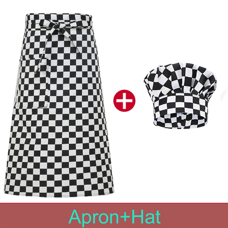 Kitchen Apron Restaurant Aprons for Women Hotel Chef Pinafore for Man Bakery Cook Cooking Hat Cafe Waiter Bar Bartender Work Cap