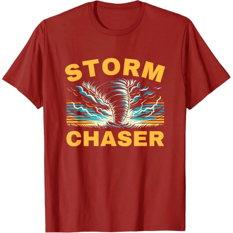 Men's and Women's Sports, Leisure, Fashion, Short Sleeves, Future Storm Pursuit, Tornado Weather T-shirt, Black Top