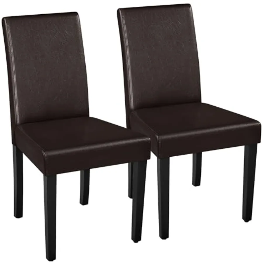 

Dining Chairs Set of 2 Faux Leather Modern Dining Room Chairs with Rubberwood Legs and Padded Seat for Kitchen/Living Room/Rest