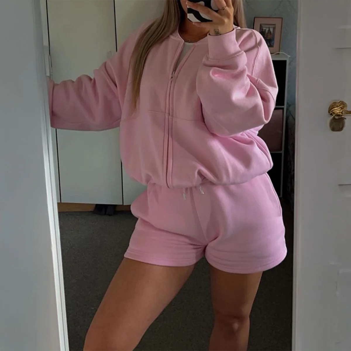 سترة غير رسمية طويلة Sve Jaet ort طقم مكون من قطعتين للنساء للخريف والشتاء ملابس خارجية مريحة ملابس خروج #4