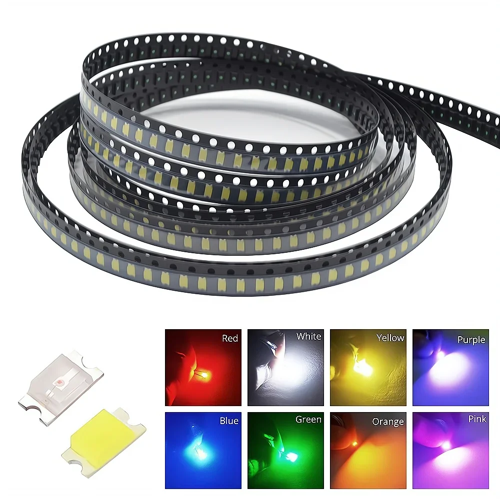 100 Uds 1206 SMD SMT lámpara Super brillante Chip luz cuenta LED bombillas emisoras módulo de diodos decoración jardín techo atmósfera neón