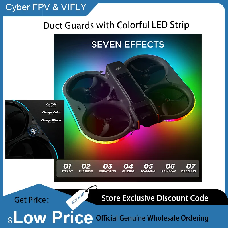 

VIFLY Duct Guards with Colorful LED Strip for DJI Avata 2