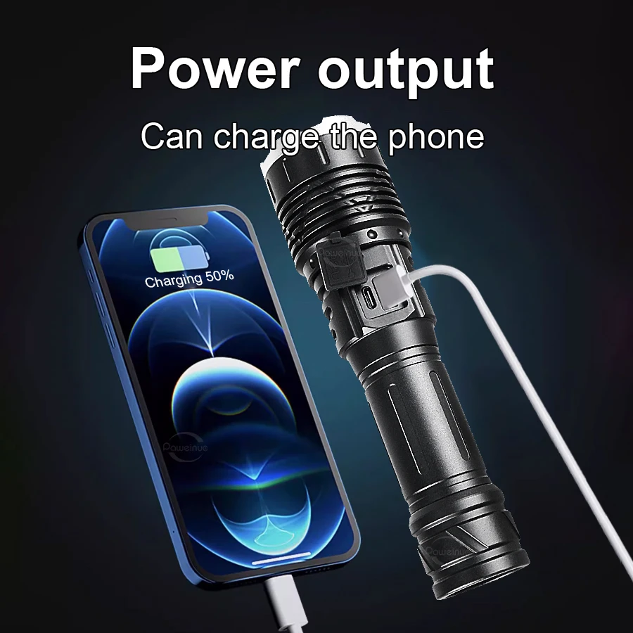 980000000LM Super Bright LED Flashlight Portable Flash Lights Ultra Power Long Range Tactical Torch Lamp Outdoor Camping Lantern