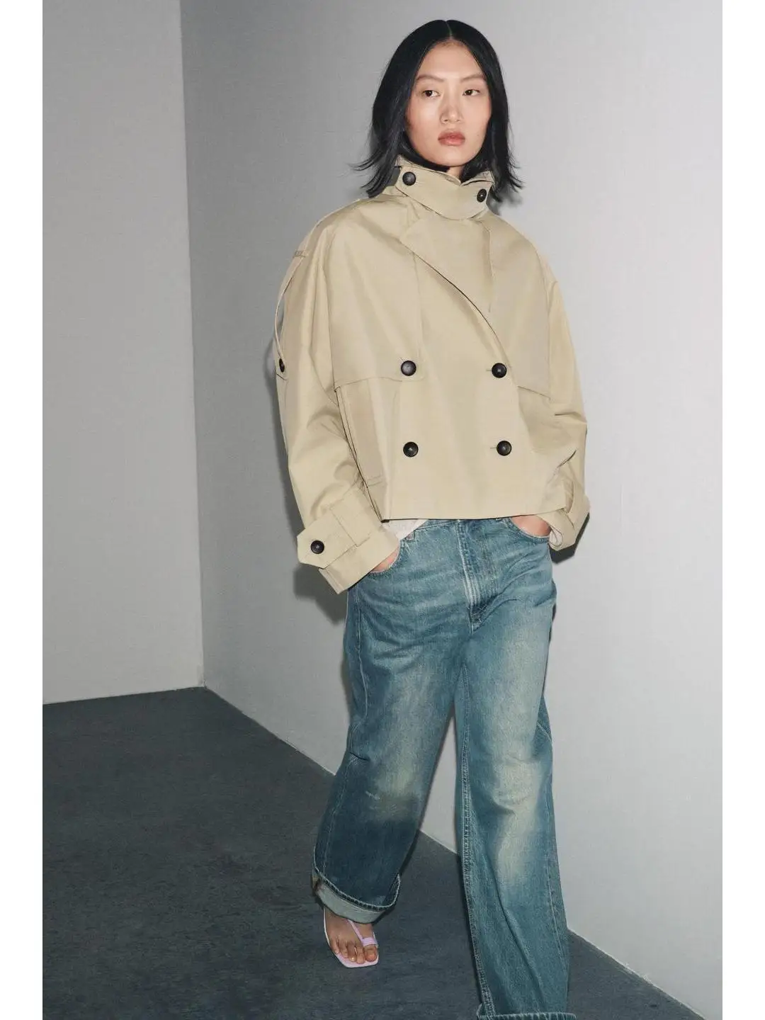 

Женское шерстяное пальто Street Style с длинными рукавами, двубортное, с поясом, больших размеров, ранняя осень, мода 2025