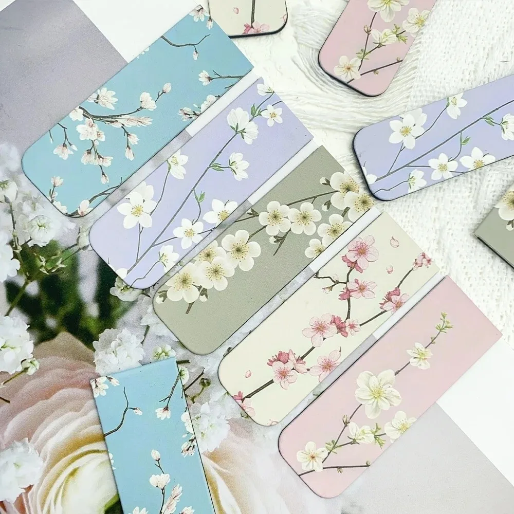 5 Pcs/Set Watercolor Design Magnetic Bookmark Set Bible Quote Sunset Sky Cloud Magnet Page Clips Flower Pattern