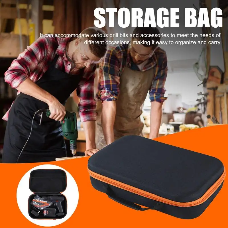 Portable Electric Drill Tool Storage Bag Oxford Cloth Electrician Hardware Organizer Pouch Multipurpose Drill Tool Carrying Case