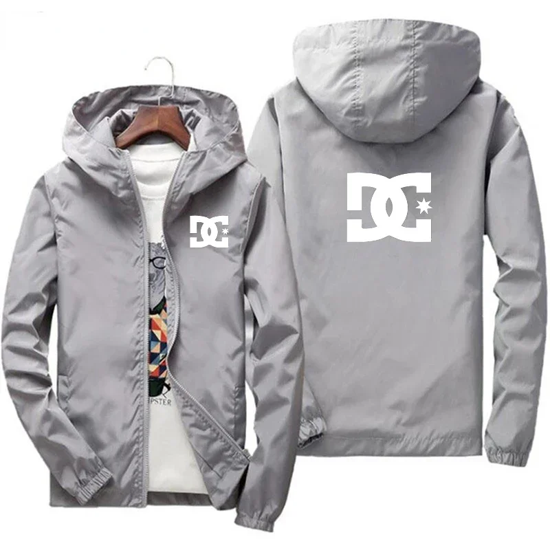 2025, Frühjahr/Sommer Herren-Kapuzenjacke, modischer Outdoor-Sonnenschutz, winddicht, wasserdicht, Reißverschluss, lässiger Blazer S_7XL