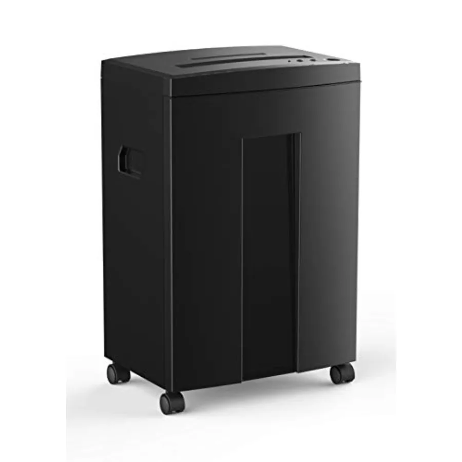 

Home office shredder: steel crosscut blades, black, ultra-quiet operation with 6-gallon pullout bin and P-4 security level for