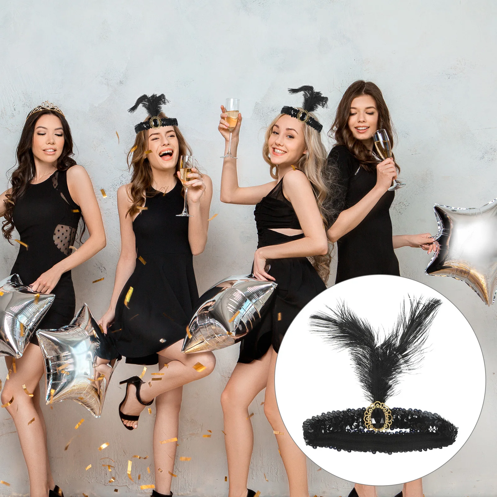 

Flapper Headband 1920S Headpiece Elegant Party Accessory Vintage Roaring 20S Headbands Women Costume Flapper Headband