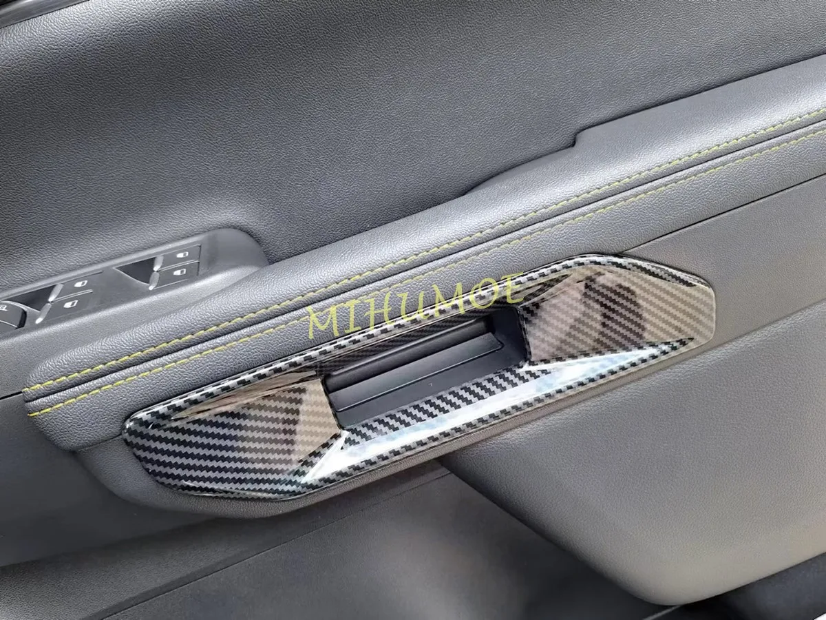 For Ford Ranger Everest 2023 2024 2025 Carbon Fiber Interior Door Armrest Trims Moulding Accessories