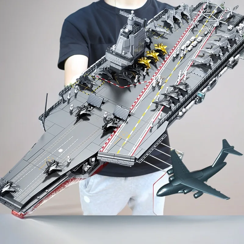 

New Large City Aircraft Carrier Brick Assembly Aircraft Carrier Boy Gift Compatible Model Ornament Assembly Toy Gift for Kids
