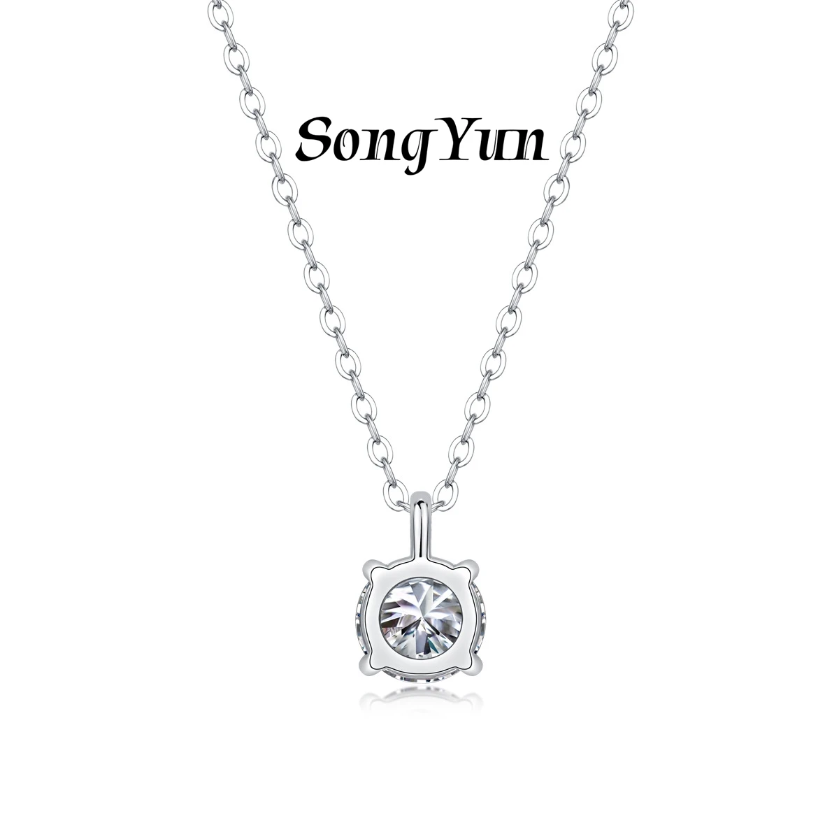 

SONGYUN Brand Jewelry 925 Sterling Silver Necklace Moissanite Diamond Modern Office Women Rhodium Plated SYT Patent Pendant