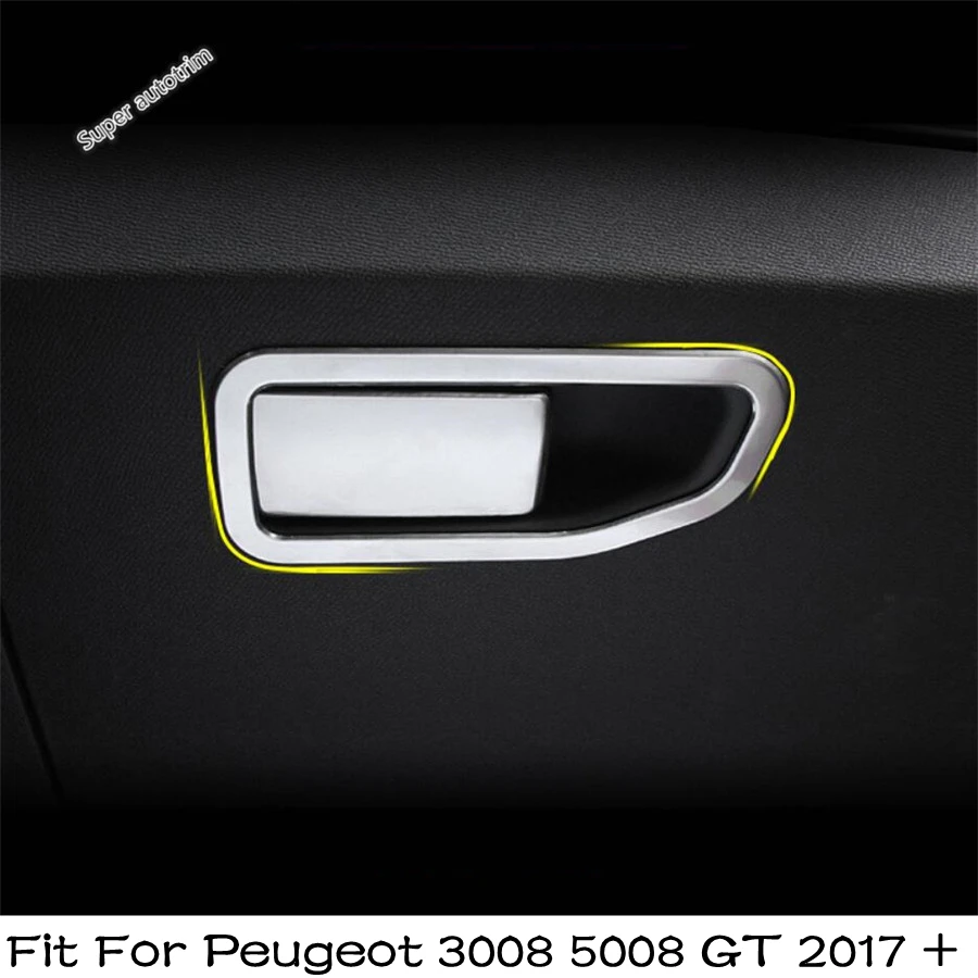 

The Co-pilot Glove Box Handle Sequins Decoration Cover Trim Fit For Peugeot 3008 5008 GT 2017 - 2023 Car Interior Accessories