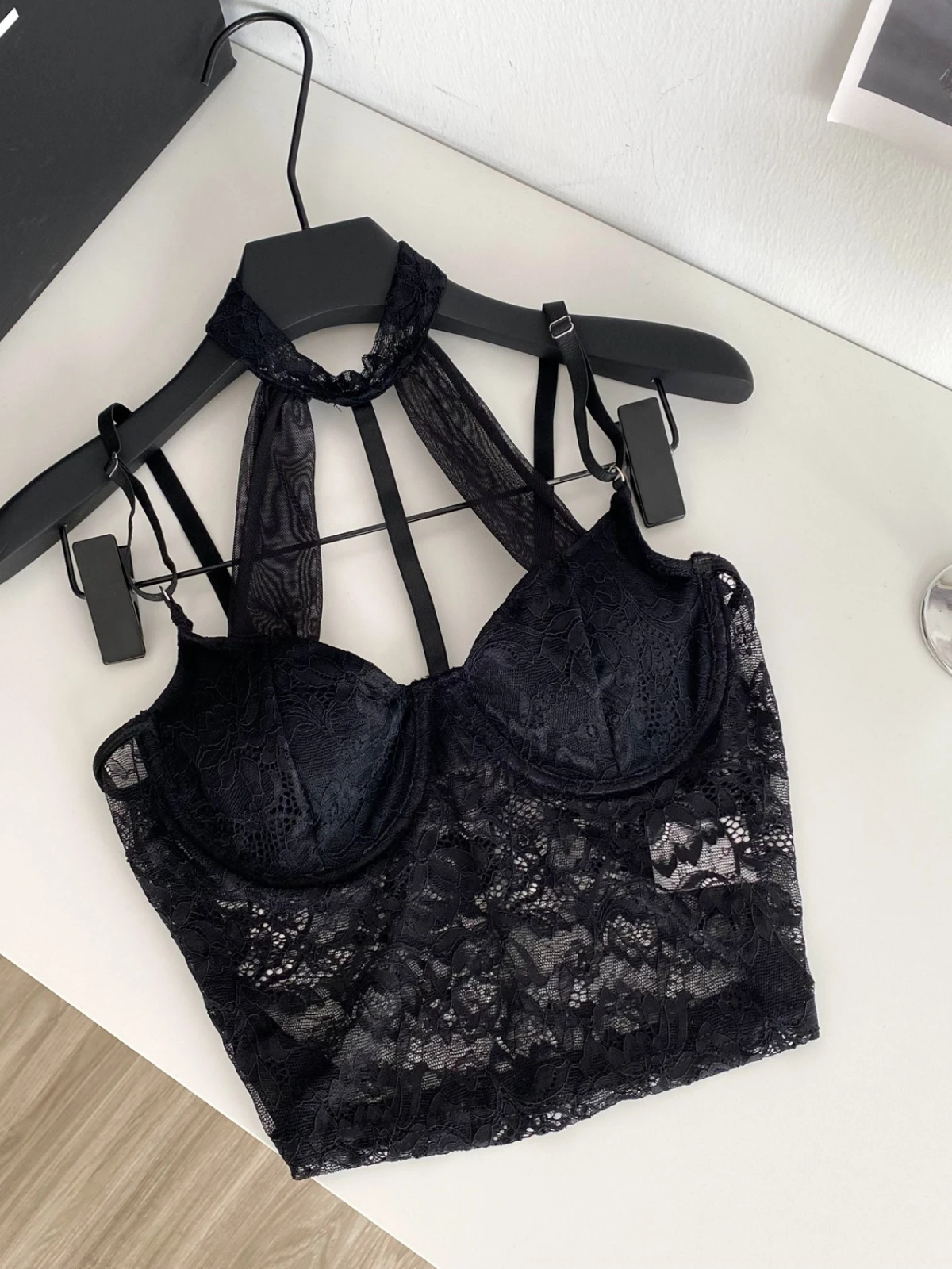 Foamlina Hot Spicy Girls Halter Floral Lace Slim Camis Top Summer Fashion Women Hollow Out Crop Tank Top Y2K Club Party Outfits