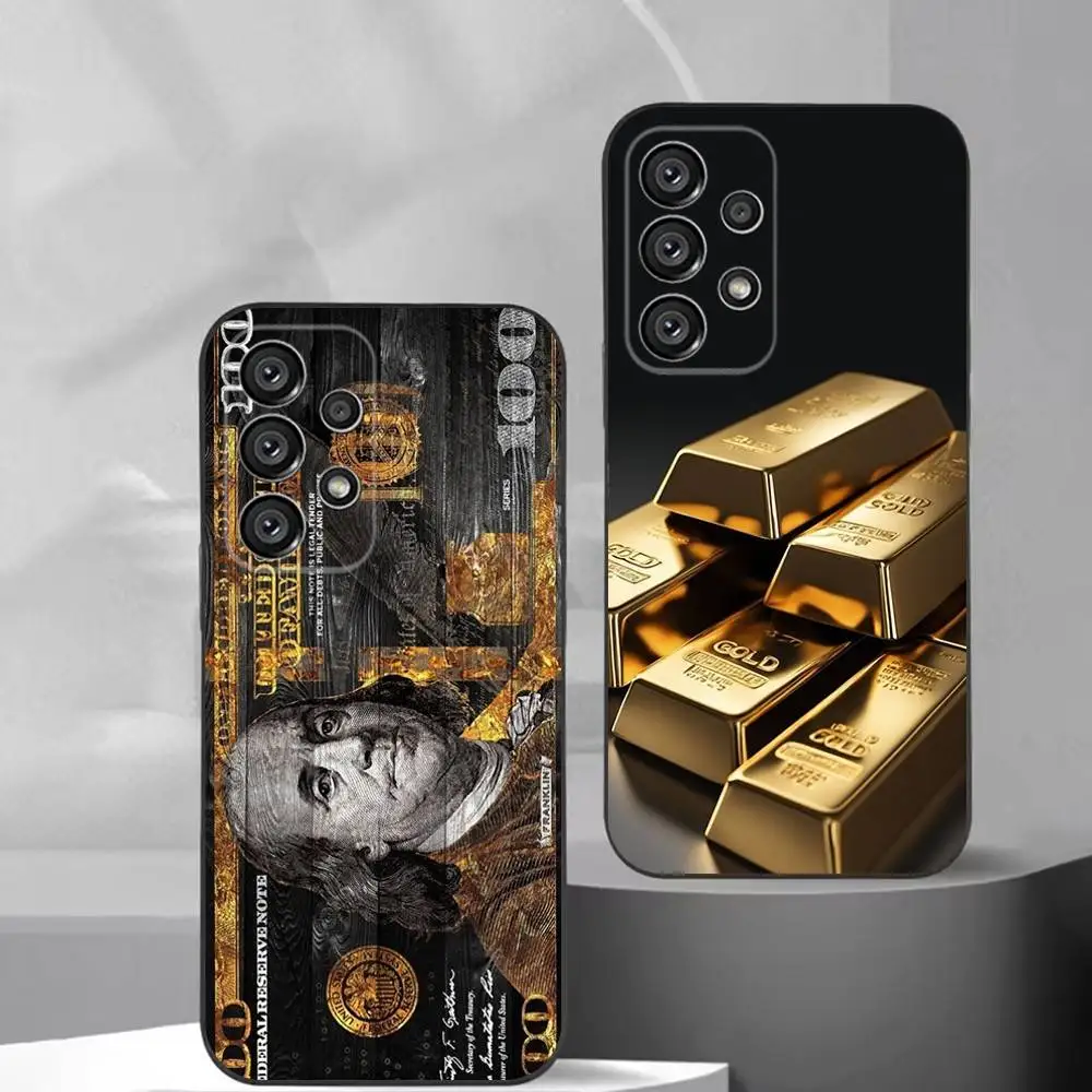 

Money Gold Art Phone Case For Samsung S25,S24,S21,S22,S23,S30,Ultra,S20,Plus,Fe,Lite,Note,10,9,5G Black Cover