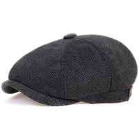 Winter Flat Cap Wool Vintage Octagonal Hat Man Cabbie Hat Ivy Ear Hat Cap Irish Hunting Ear Flap Male Newsboy Cap