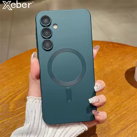 Shockproof Plating Magnetic Case For Samsung Galaxy S25 S24 S23 S22 Ultra Plus S21 S20 for Magsafe Wireless Charge Bumper Cover