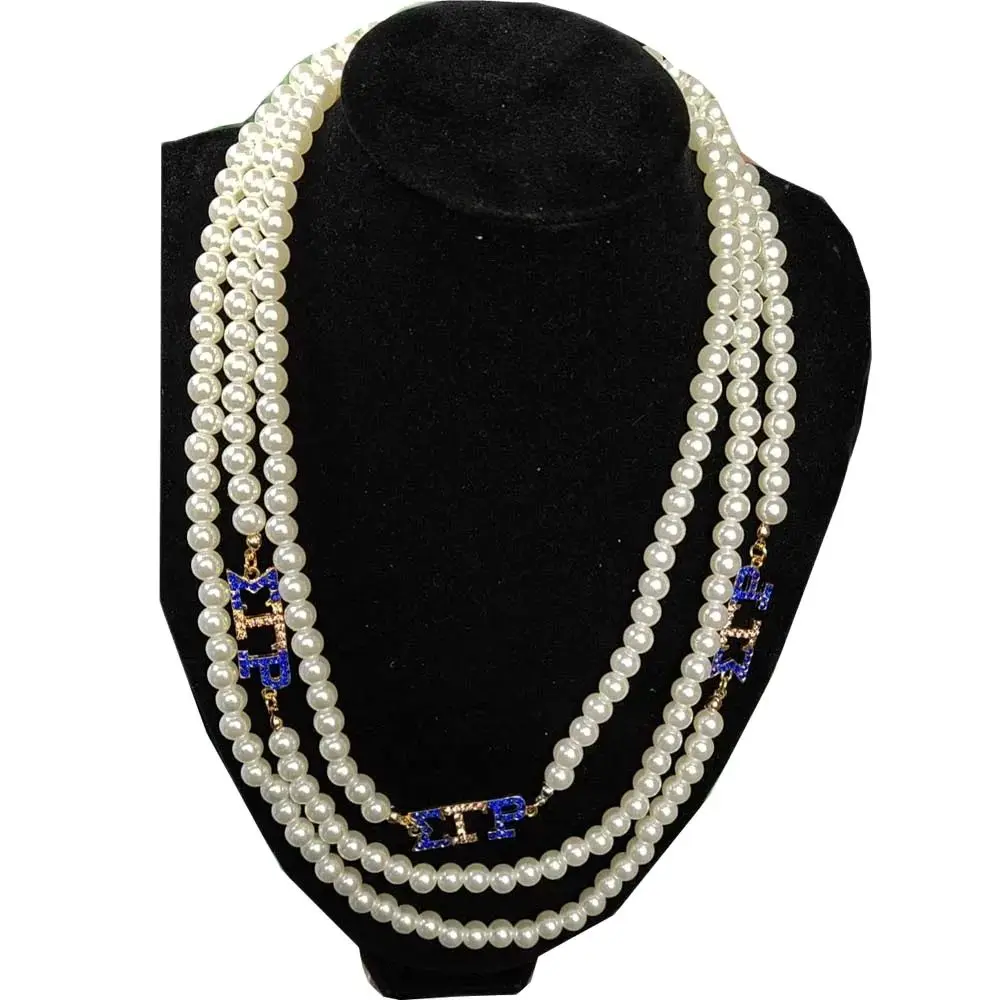 Dropship sorority society accessories Greek Sigma Gamma Rho Sorority SGR  Pearl Necklace Jewelry