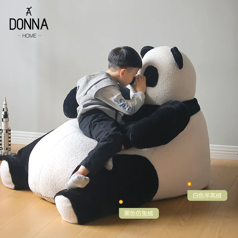 yyhcChildren's lazy sofa baby children's reading area recliner creative cartoon cute single bean bag panda small sofa