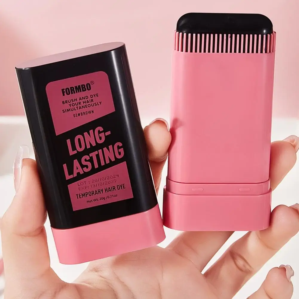 عصا صبغ الشعر باللون الأسود والبني مع مشط تلوين الشعر المؤقت المقاوم للماء وغطاء للاستعمال مرة واحدة قلم خط شعر اللحية الأبيض