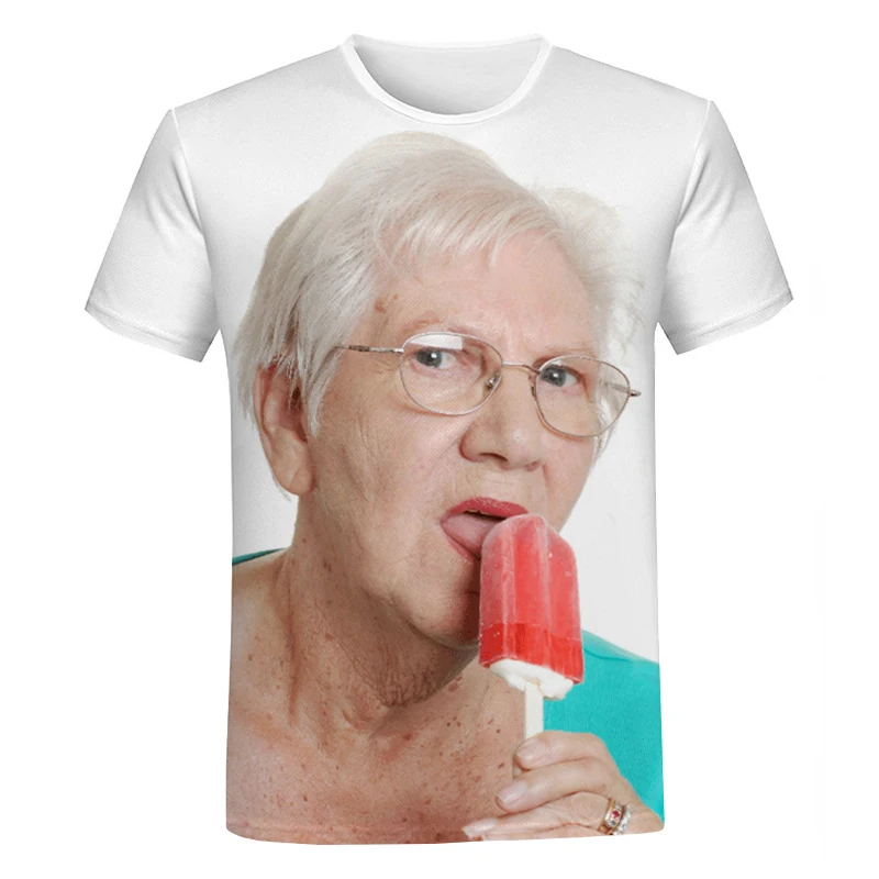 Cute Grandma 3D Print Sports Quick-dry Breathable Men T-shirt Boxing Outdoor Street Training Parent-child Short Sleeve Clothing