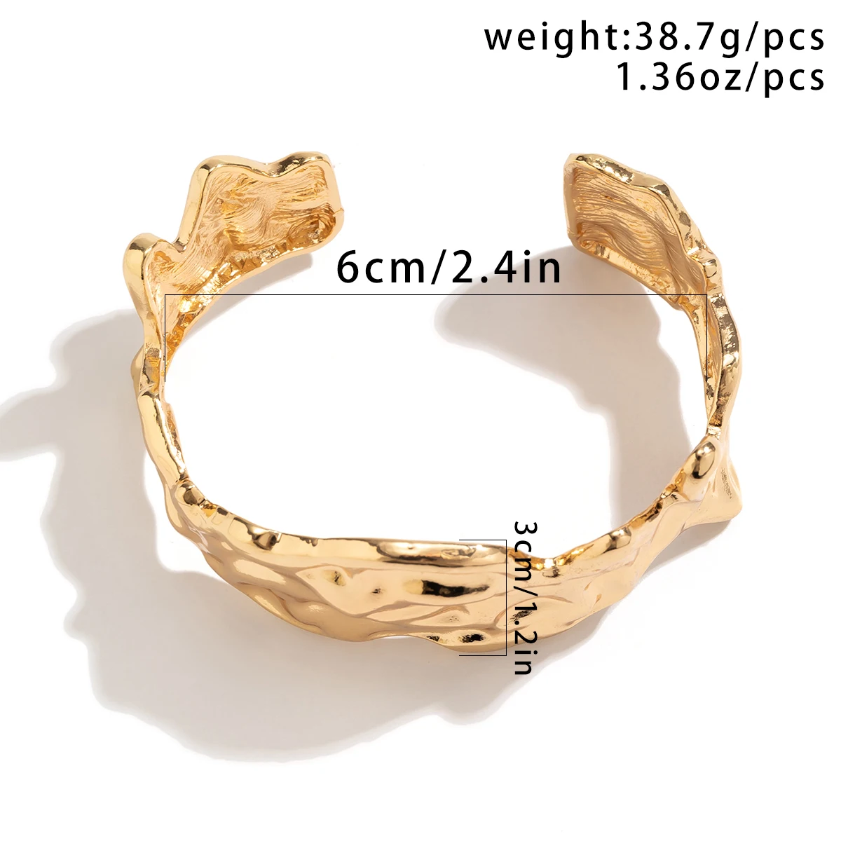 Open Wide Uneven Metal Cuff Bracelet for Women Trendy Charms Bangle on the Hand Accessories 2023 Fashion Jewelry Decoration Gift