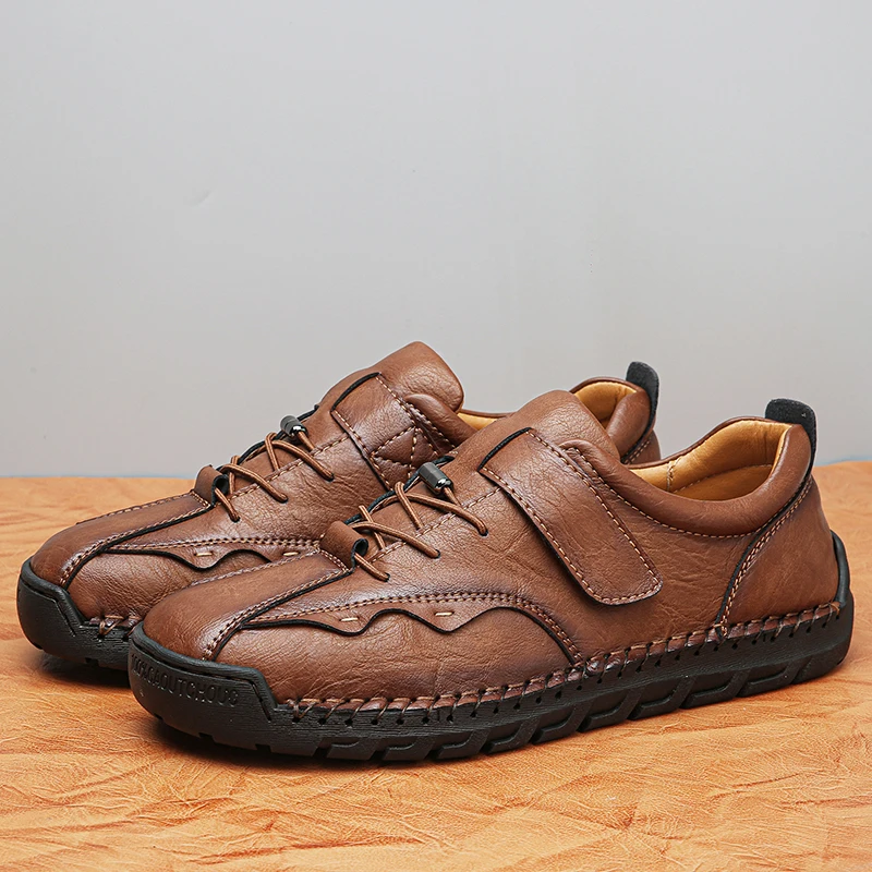 

Кожаная обувь ручной работы, мужская качественная обувь, повседневные осенние мужские кроссовки, удобная обувь, мужские модные мокасины на плоской подошве, мужская обувь