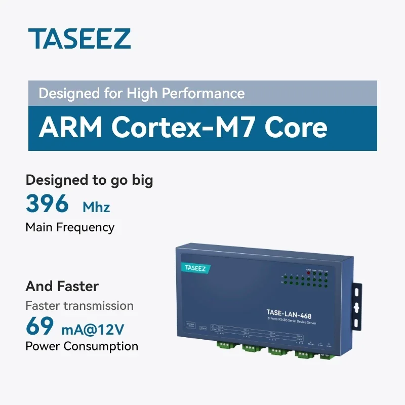 TASE-LAN-468 8 Ports Rs485 To Ethernet 485 Serial Communication Server TCP/IP Network  Modbus Communication Module RJ45