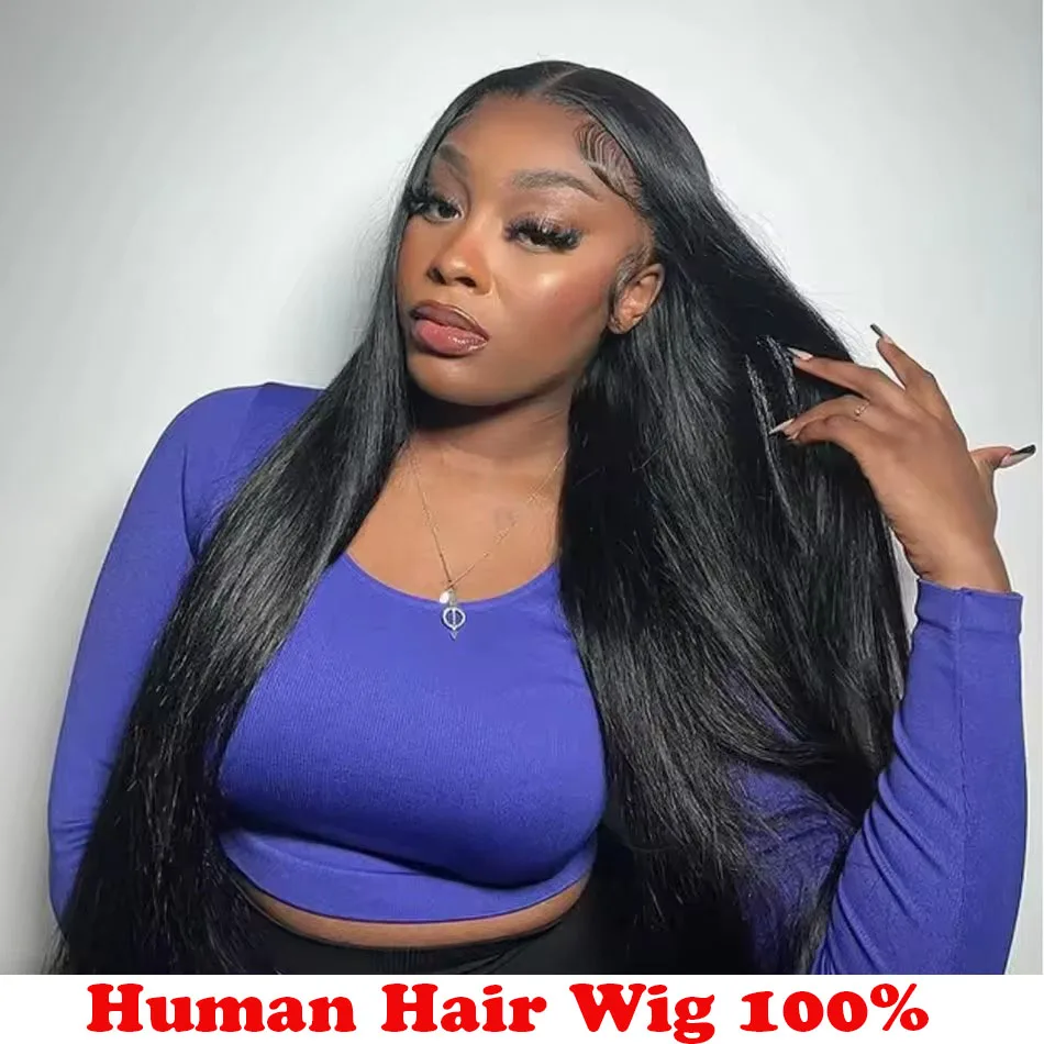 

30 40 44 Inch 13x4 13x6 HD Transparent Bone Straight Lace Front Wigs 250 Density Brazilian Human Hair Wigs 100% For Black Women