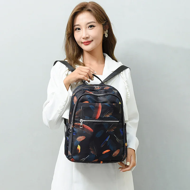 Fashion Backpack Butterfly Pattern Korean Warterproof Nylon Women Casual Small Student School Bag for Teenager Travel Rucksack