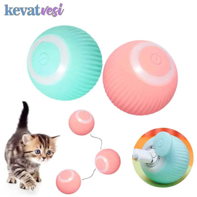 

Automatic Cat Toy Smart Rolling Ball Electric Cat Ball Self-moving Pet Playing Ball Interactive Toy for Cats Kitten Pet Supplies