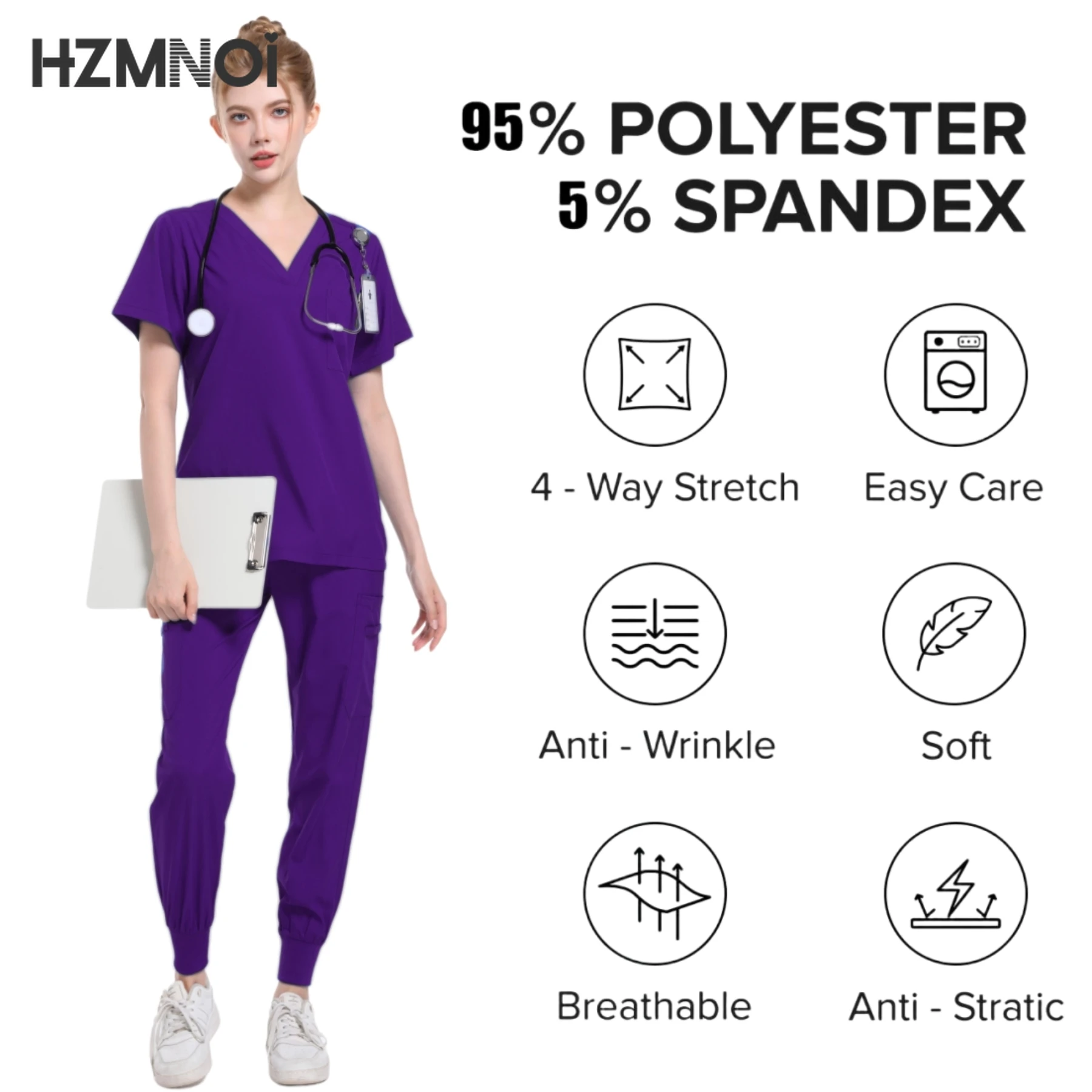 ผู้หญิงขัดชุดผ่าตัดเสื้อกางเกงMulticolor Workwear Casual Joggerเสื้อผ้าโรงพยาบาลหมอพยาบาลMedical Scrubชุด