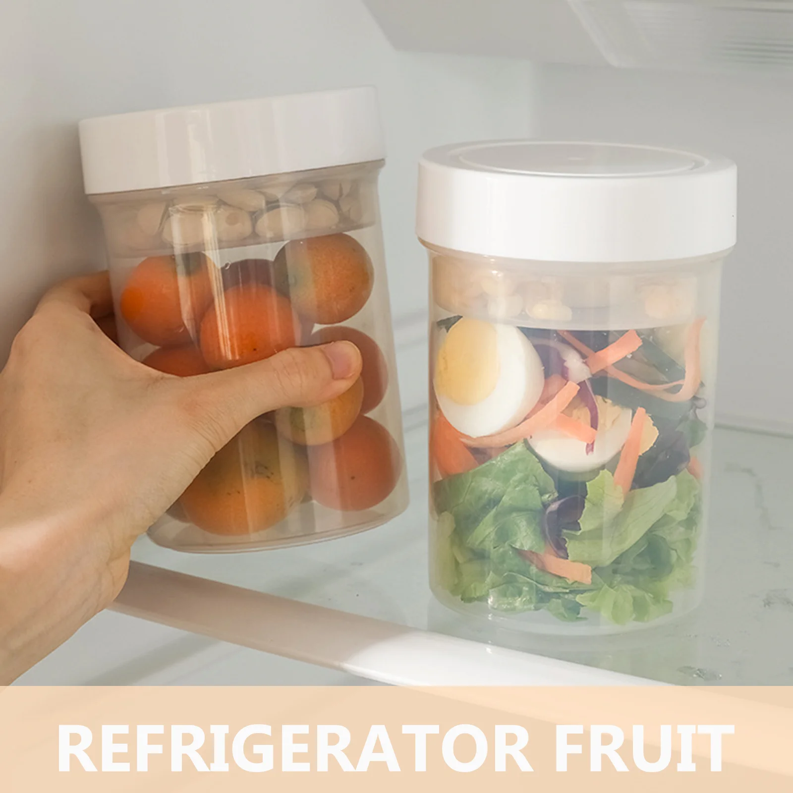 Portable Double-Layer Fresh-Keeping Box Food Storage Container Transparent Sealed Fridge Organizer Food Storage Container