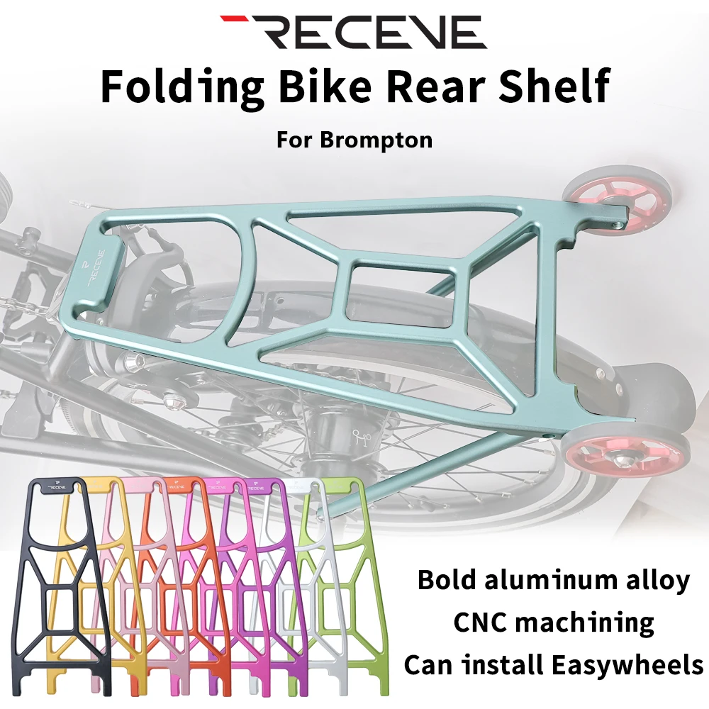 RECEVC Folding Bicycle Rear Rack Luggage Carrier BMX Baggage Rack Bike Aluminum Alloy Luggage Carrier Rear Shelf for Brompton