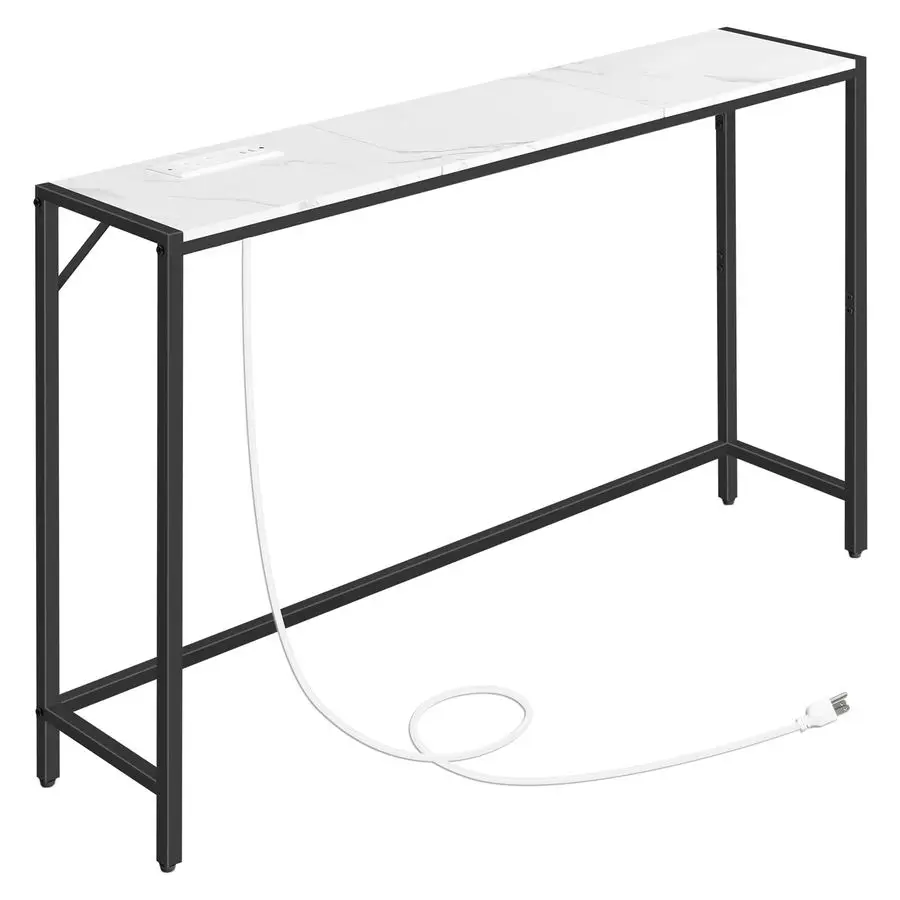 

Console Table, Narrow Sofa Table Behind Couch, 43.3 u201d Entrance Table with Power Station, Simple Style, for Living Room, Hal