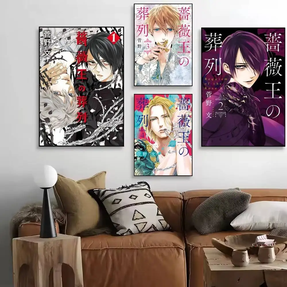 1PC Hot R-Requiem of the Rose King Manga Posters HD Print Vintage Wall Art Decor for Home Study Room