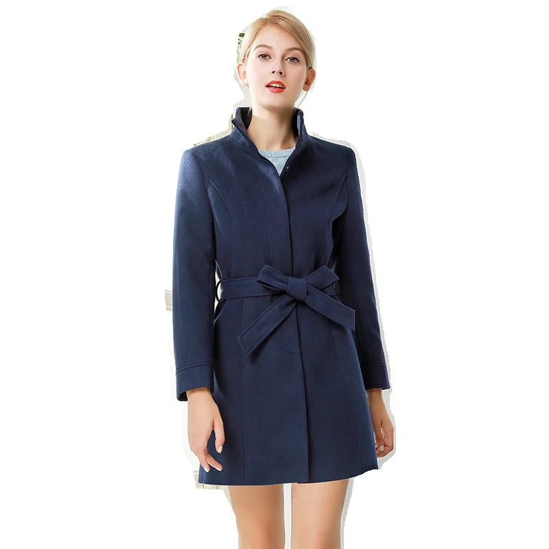 Women's Mid-Length Overcoat College Trend Clothes Autumn And Winter Woolen Coat Small Stature Young Lady Short Style Outwear