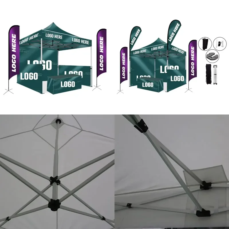 for 3x3m Aluminum Pop Up Gazebo Tent 10x10ft Folding Canopy with Custom Printed Roof for Outdoor Trade Show Events Party